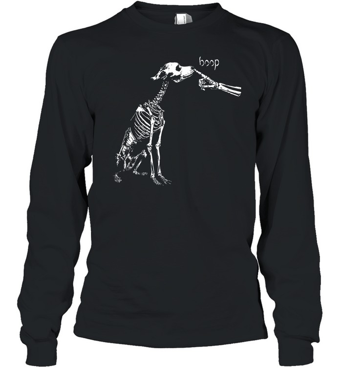 Skeleton Dog Boop Nose Funny Dog Lover Halloween Long Sleeved T-shirt