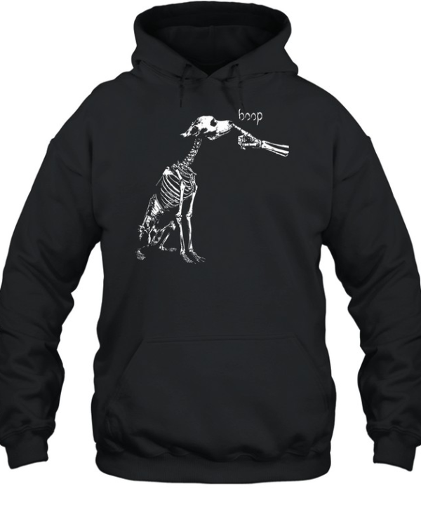Skeleton Dog Boop Nose Funny Dog Lover Halloween Unisex Hoodie