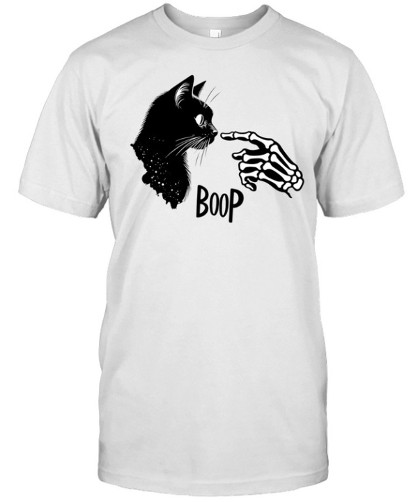 Skeleton Hand Boop Black Cat Cute Halloween Classic Men's T-shirt