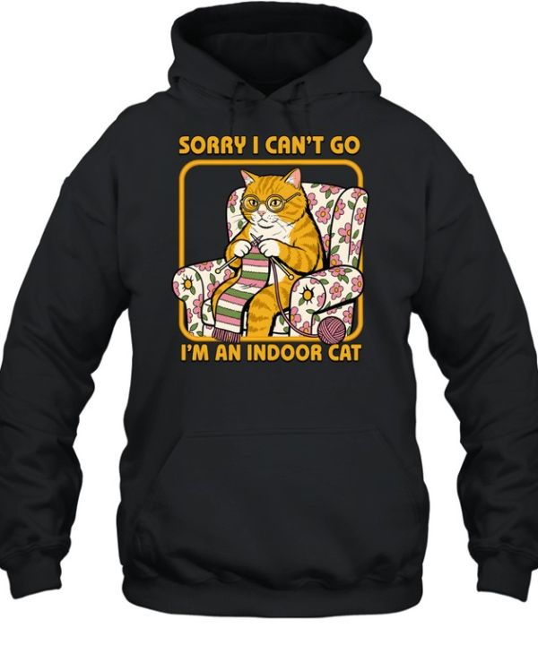 Sorry I Can't Go I'm an Indoor Cat  Unisex Hoodie