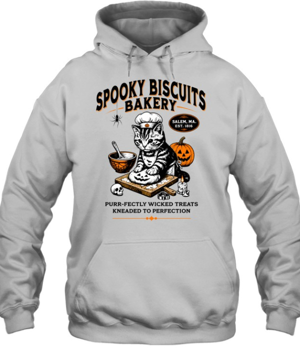 Spooky Biscuits Bakery Cat Kneading Dough Halloween  Unisex Hoodie