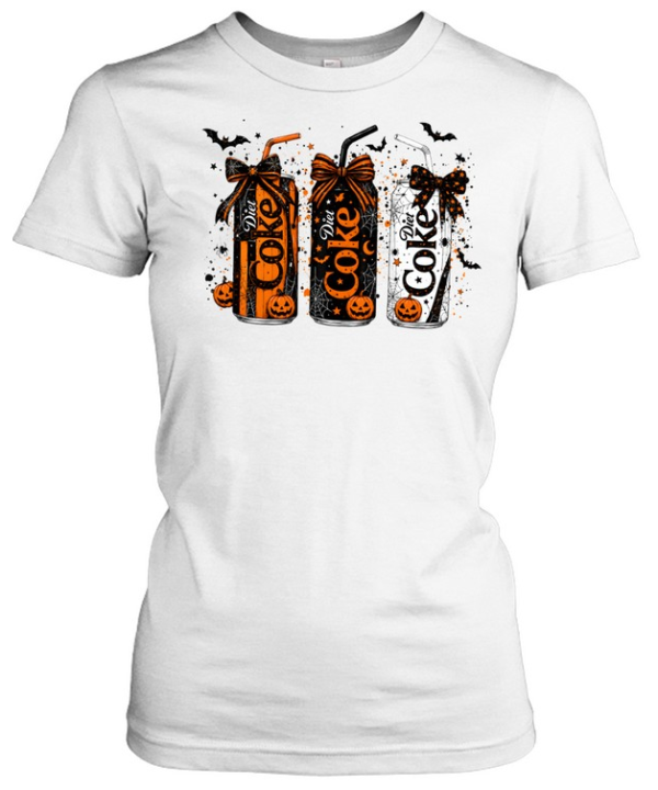 Spooky Diet Soda Cans Halloween Bows Graphic  Classic Women's T-shirt