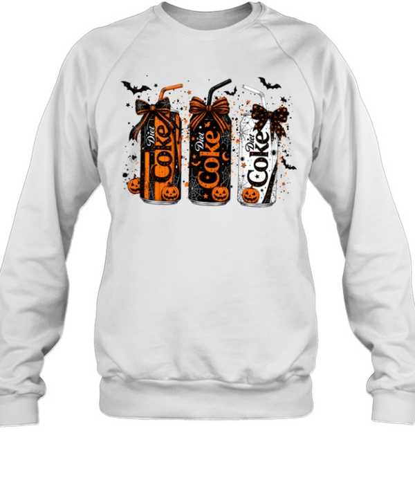 Spooky Diet Soda Cans Halloween Bows Graphic Unisex Sweatshirt