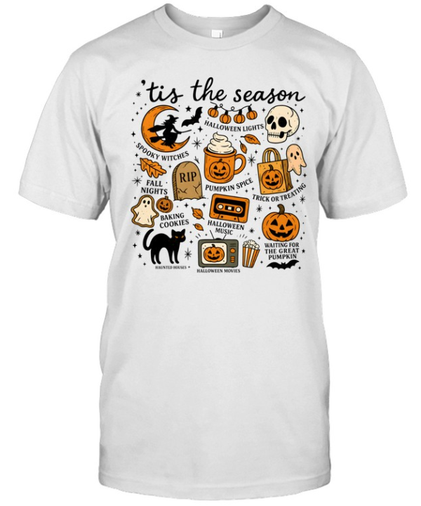 Tis The Season Spooky Halloween Flash Sheet Elements Classic Men's T-shirt