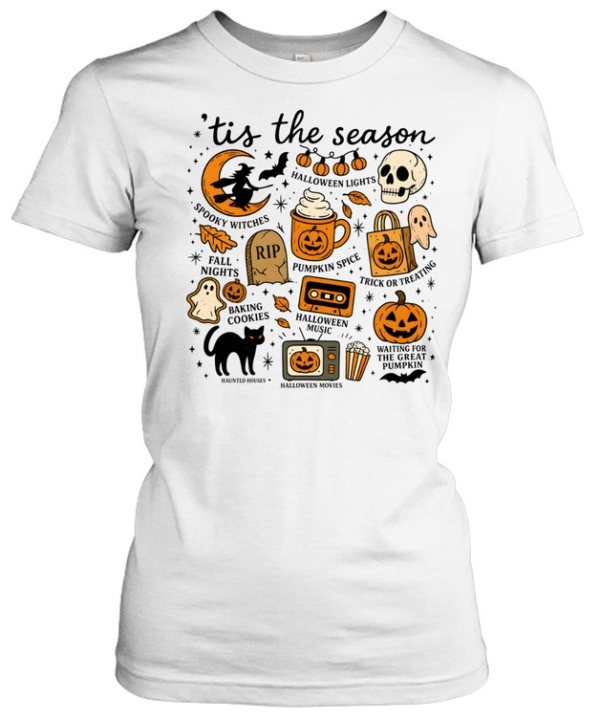 Tis The Season Spooky Halloween Flash Sheet Elements  Classic Women's T-shirt