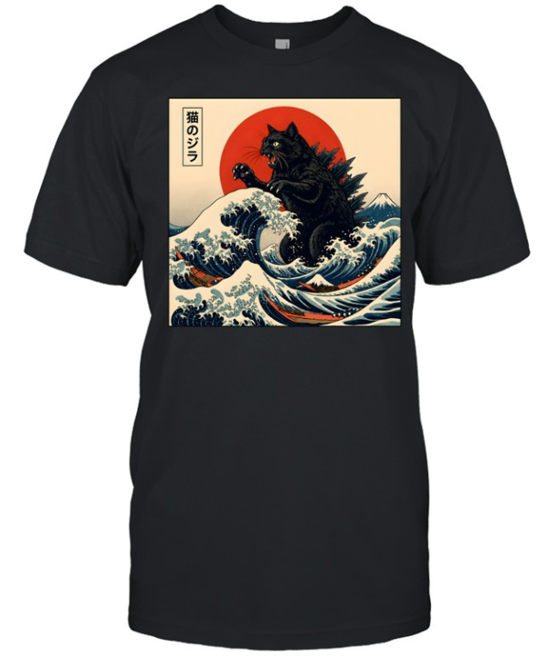 Vintage Black Kaiju Cat  Classic Men's T-shirt
