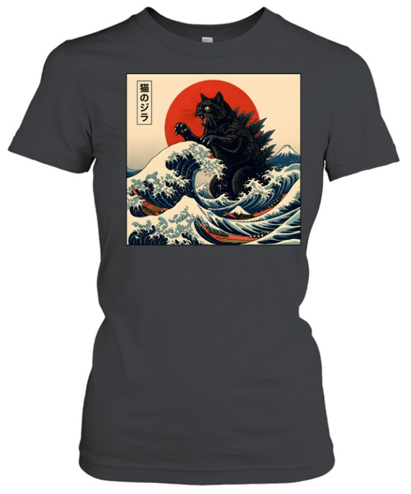 Vintage Black Kaiju Cat  Classic Women's T-shirt