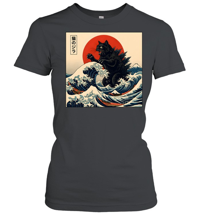 Vintage Black Kaiju Cat Classic Women's T-shirt
