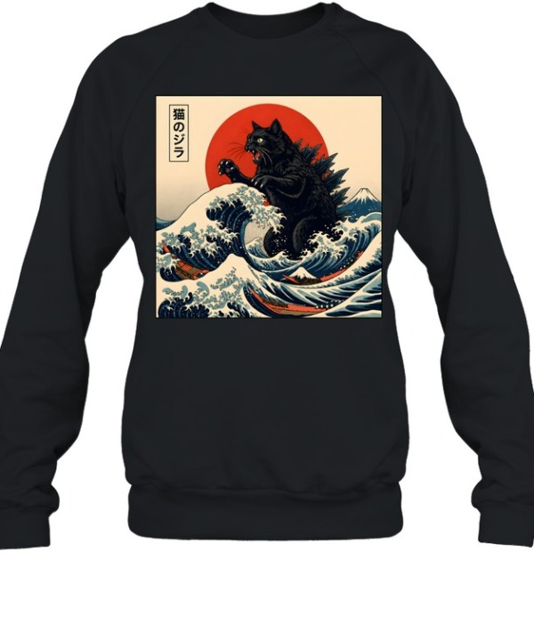 Vintage Black Kaiju Cat Unisex Sweatshirt