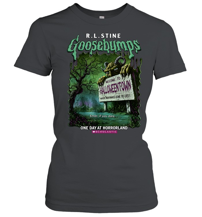 Vintage Goosebumps One Day At Horrorland Welcome To Halloweentown Classic Women's T-shirt