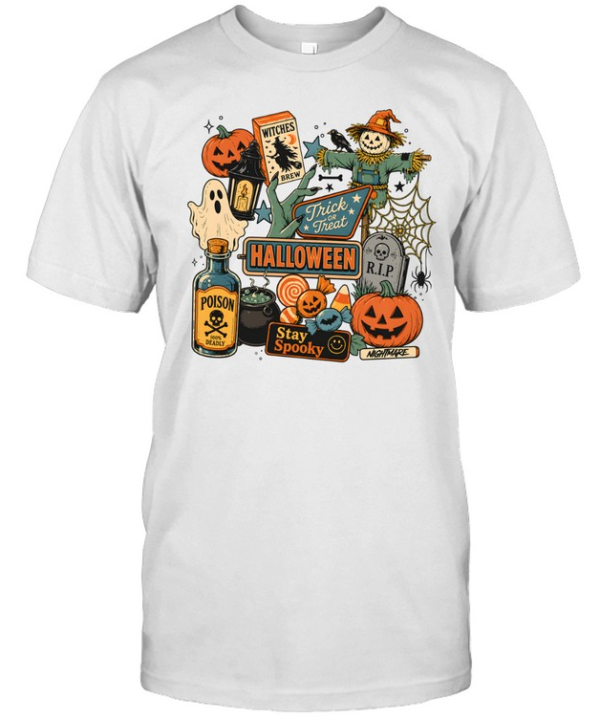 Vintage Halloween Trick Or Treat Stay Spooky Retro Graphic  Classic Men's T-shirt