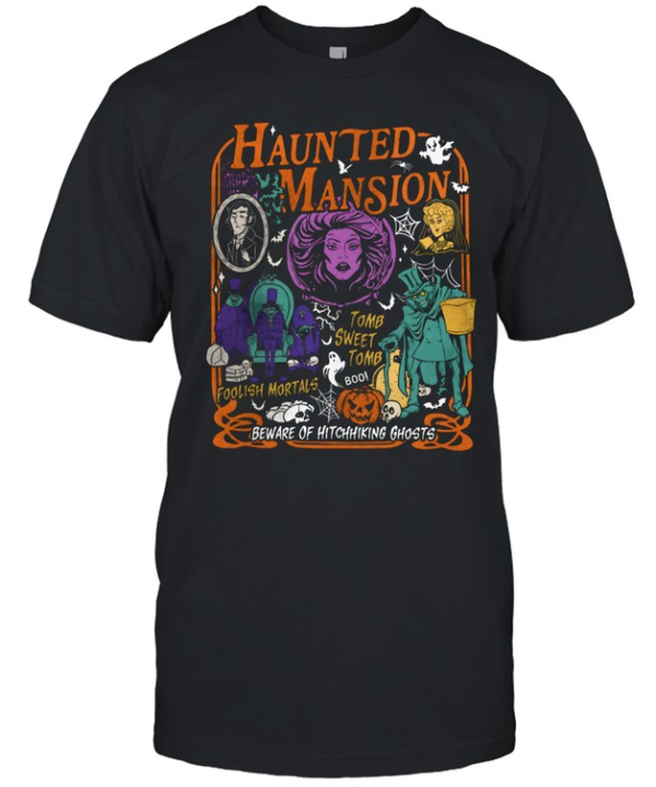 Vintage Haunted Mansion Madame Leota Hatbox Ghost Halloween Classic Men's T-shirt
