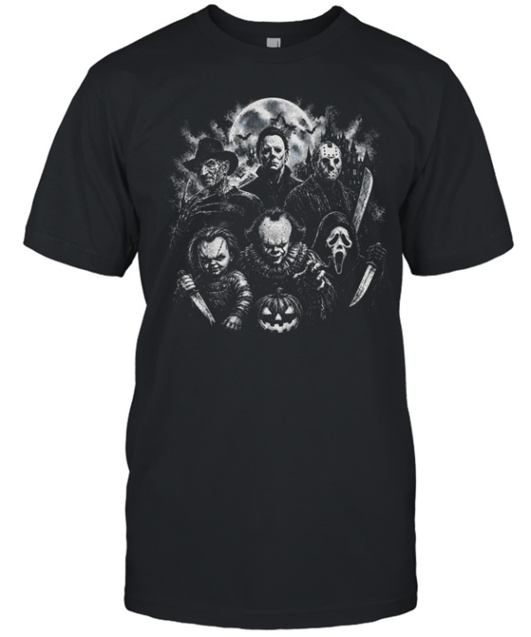 Vintage Horror Movie Slasher Squad Michael Jason Freddy Washed Classic Men's T-shirt