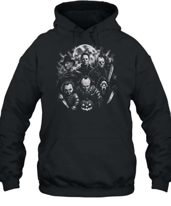 Vintage Horror Movie Slasher Squad Michael Jason Freddy Washed  Unisex Hoodie