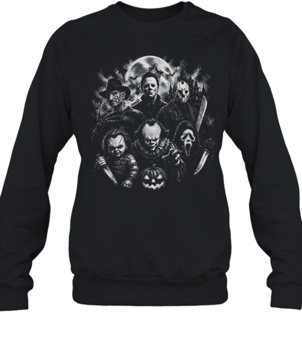 Vintage Horror Movie Slasher Squad Michael Jason Freddy Washed  Unisex Sweatshirt