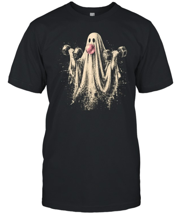 Vintage Lifting Ghost Weightlifting Dumbbell Halloween Classic Men's T-shirt