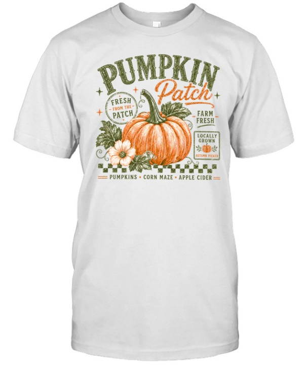 Vintage Pumpkin Patch Fresh Farm Fall Autumn Classic Men's T-shirt