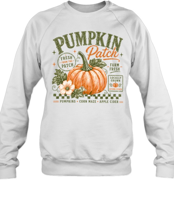 Vintage Pumpkin Patch Fresh Farm Fall Autumn  Unisex Sweatshirt
