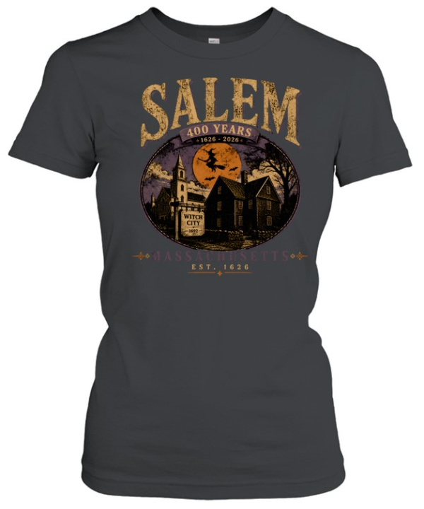 Vintage Salem Massachusetts 400 Years 1626-2026 Witch City  Classic Women's T-shirt