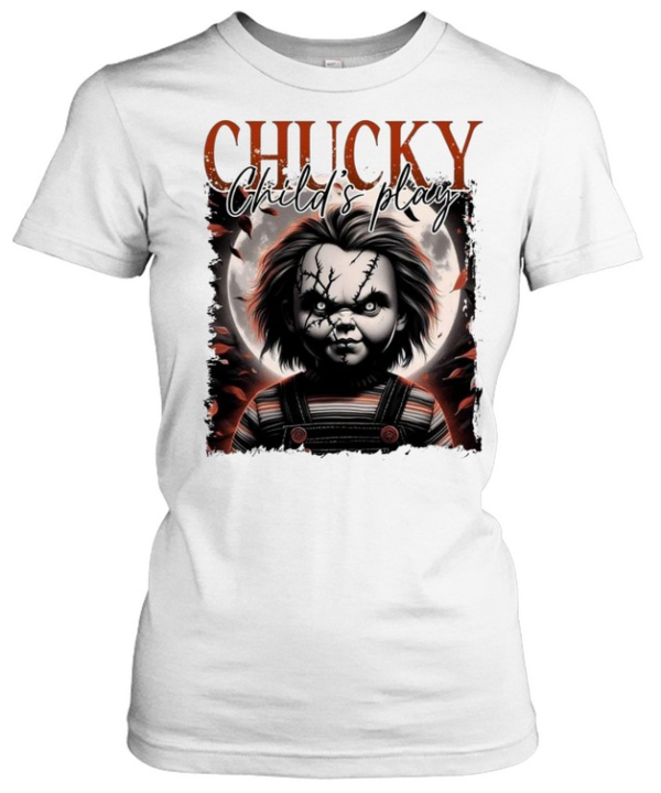 Chucky Child's Play Full Moon Halloween Horror Graphic  Classic Women's T-shirt