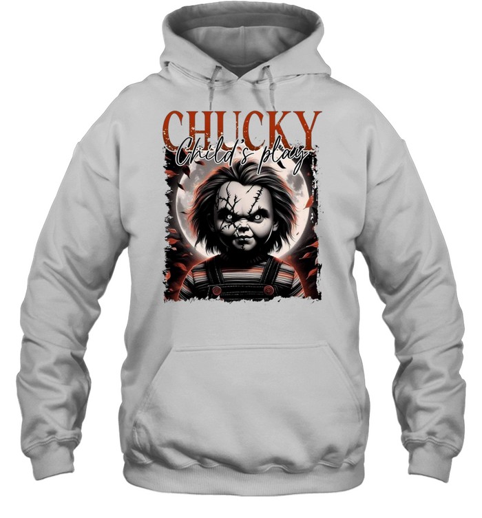 Chucky Child's Play Full Moon Halloween Horror Graphic Unisex Hoodie Chucky Child's Play Full Moon Halloween Horror Graphic Unisex Hoodie