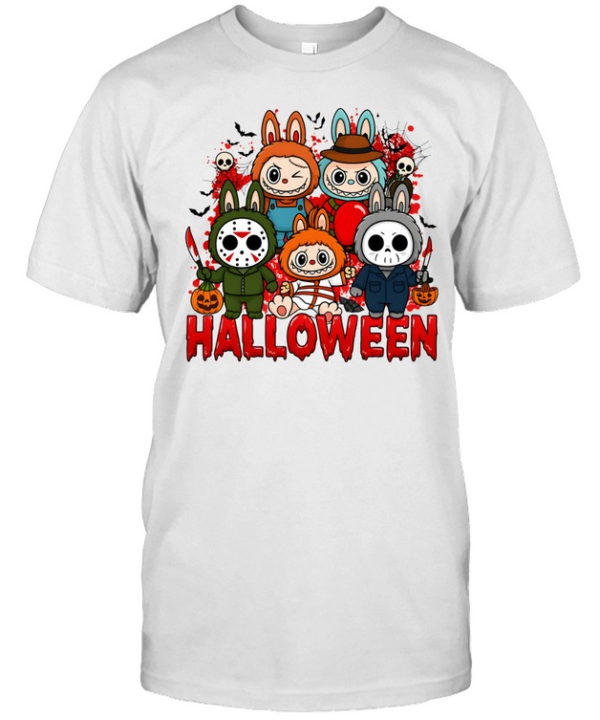 Cute Halloween Horror Bunny Squad Spooky Slasher Friends Graphic Classic Men's T-shirt