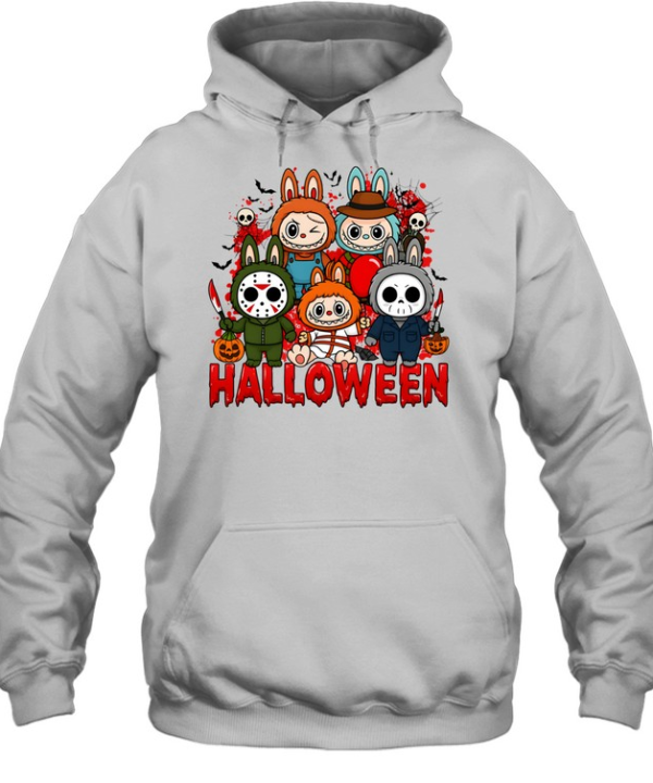 Cute Halloween Horror Bunny Squad Spooky Slasher Friends Graphic  Unisex Hoodie