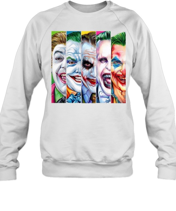 Evolution of Joker Clown Prince of Crime Halloween Comic Graphic  Unisex Sweatshirt