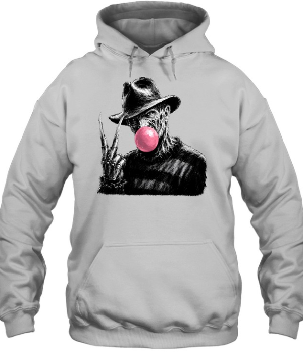 Funny Freddy Krueger Blowing Bubble Gum Peace Sign Halloween Horror  Unisex Hoodie