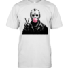 Funny Jason Voorhees Blowing Bubble Gum Peace Sign Halloween Horror  Classic Men's T-shirt