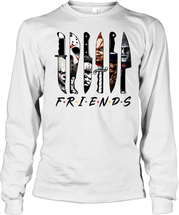Horror Friends Slasher Knives Lineup Graphic Halloween  Long Sleeved T-shirt