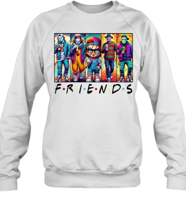 Horror Friends Streetwear Slasher Squad Drinking Coffee Halloween  Unisex Sweatshirt