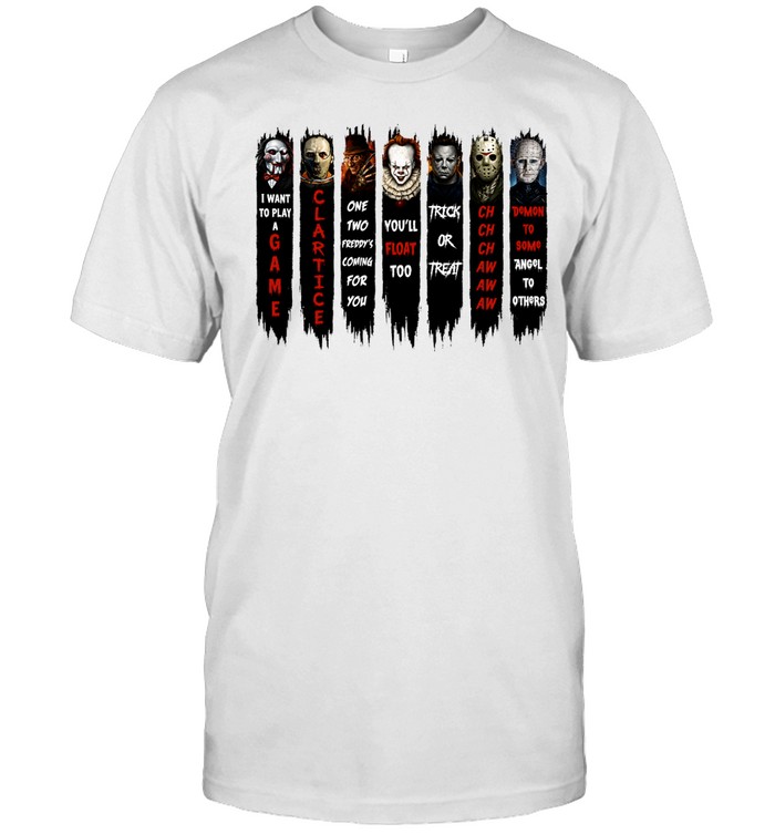 Horror Slasher Movie Quotes Squad Halloween Graphic Classic Men's T-shirt Horror Slasher Movie Quotes Squad Halloween Graphic Classic Men's T-shirt