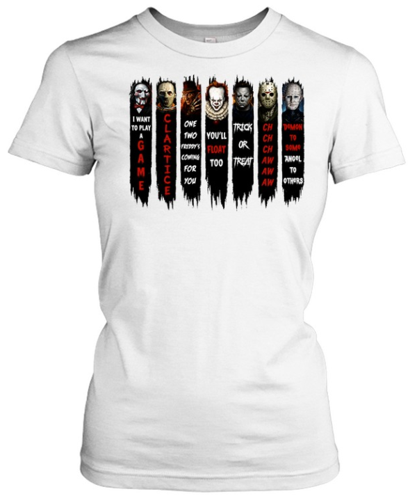 Horror Slasher Movie Quotes Squad Halloween Graphic  Classic Women's T-shirt