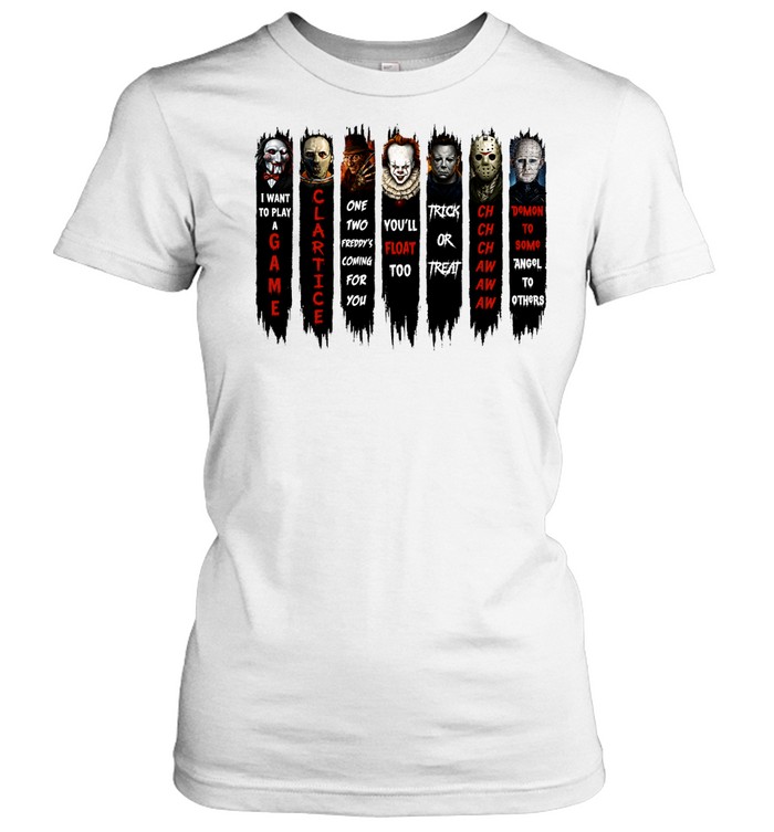 Horror Slasher Movie Quotes Squad Halloween Graphic Classic Women's T-shirt