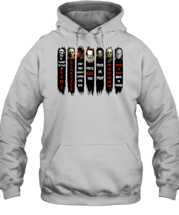 Horror Slasher Movie Quotes Squad Halloween Graphic Unisex Hoodie
