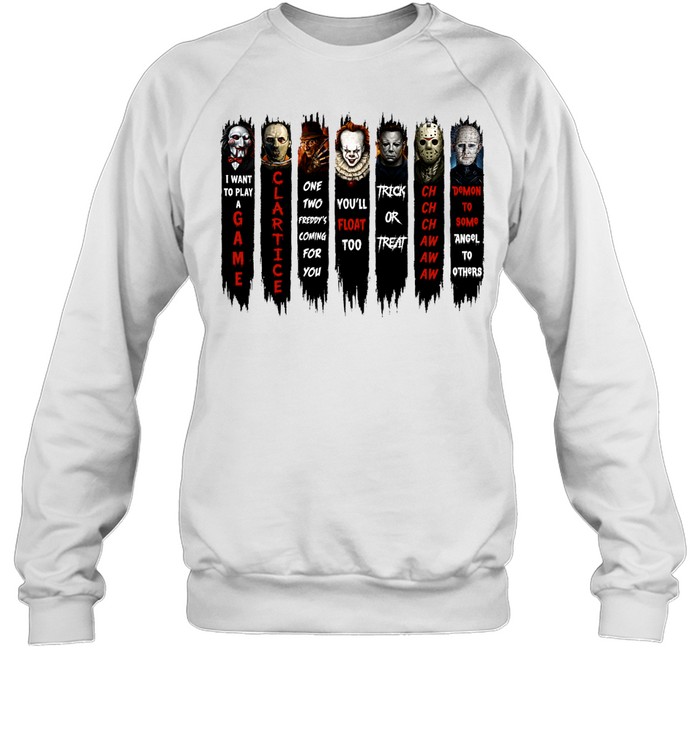 Horror Slasher Movie Quotes Squad Halloween Graphic Unisex Sweatshirt Horror Slasher Movie Quotes Squad Halloween Graphic Unisex Sweatshirt