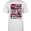 In October We Wear Pink Slasher Squad Bubblegum Coquette Bow Halloween  Classic Men's T-shirt