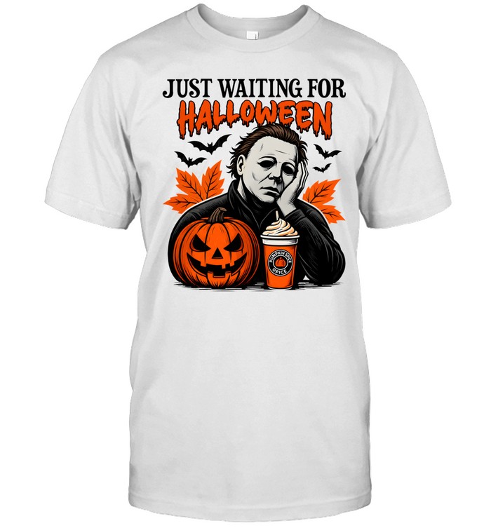 Just Waiting For Halloween Michael Myers Pumpkin Coffee Classic Men's T-shirt Just Waiting For Halloween Michael Myers Pumpkin Coffee Classic Men's T-shirt