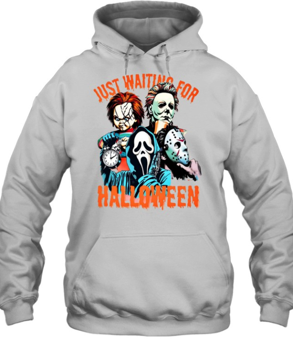 Just Waiting For Halloween Slasher Squad Graphic Horror Movie  Unisex Hoodie