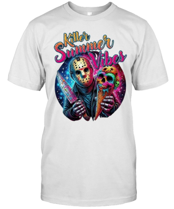 Killer Summer Vibes Jason Voorhees Ice Cream Skull Halloween Horror Classic Men's T-shirt