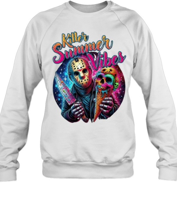 Killer Summer Vibes Jason Voorhees Ice Cream Skull Halloween Horror  Unisex Sweatshirt