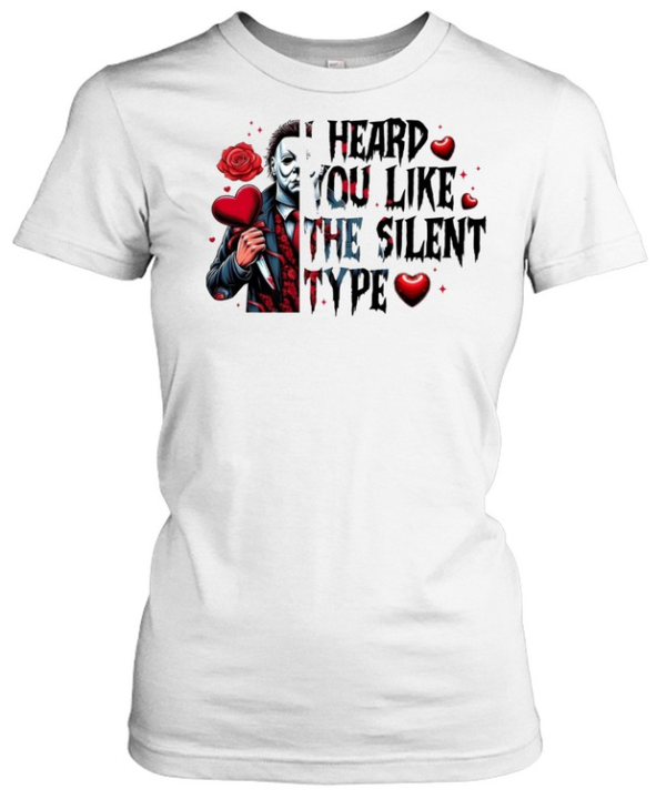 Michael Myers Heart Balloon Rose Halloween Horror Romance Graphic  Classic Women's T-shirt
