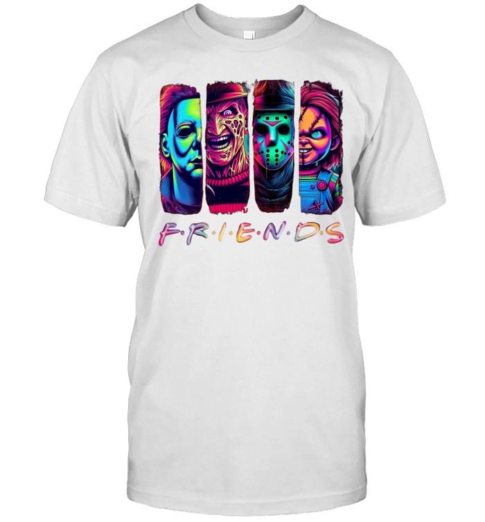 Neon Horror Friends Slasher Squad Michael Freddy Jason Chucky Classic Men's T-shirt Neon Horror Friends Slasher Squad Michael Freddy Jason Chucky Classic Men's T-shirt