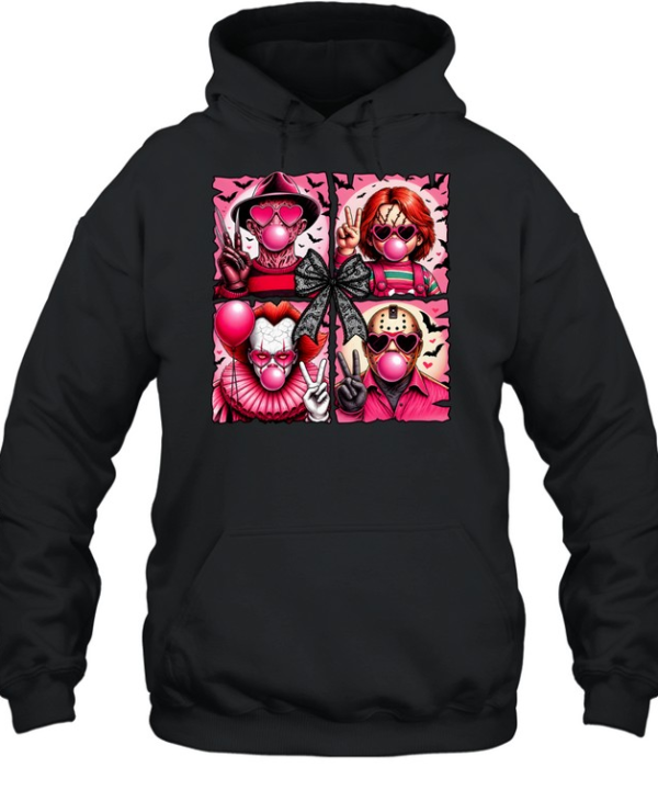 Pink Coquette Slasher Squad Bubblegum Bow Halloween Graphic  Unisex Hoodie
