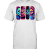 Retro Neon Slasher Movie Villains Graphic Tee Glow Horror Characters Panel  Classic Men's T-shirt