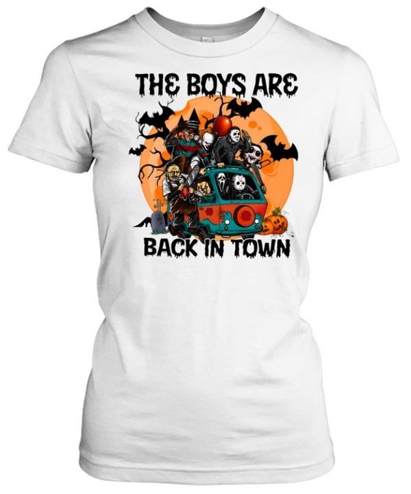 The Boys Are Back In Town Horror Slasher Mystery Machine Van Halloween  Classic Women's T-shirt