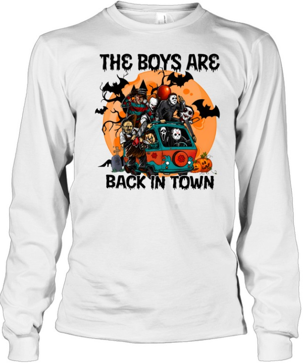 The Boys Are Back In Town Horror Slasher Mystery Machine Van Halloween  Long Sleeved T-shirt