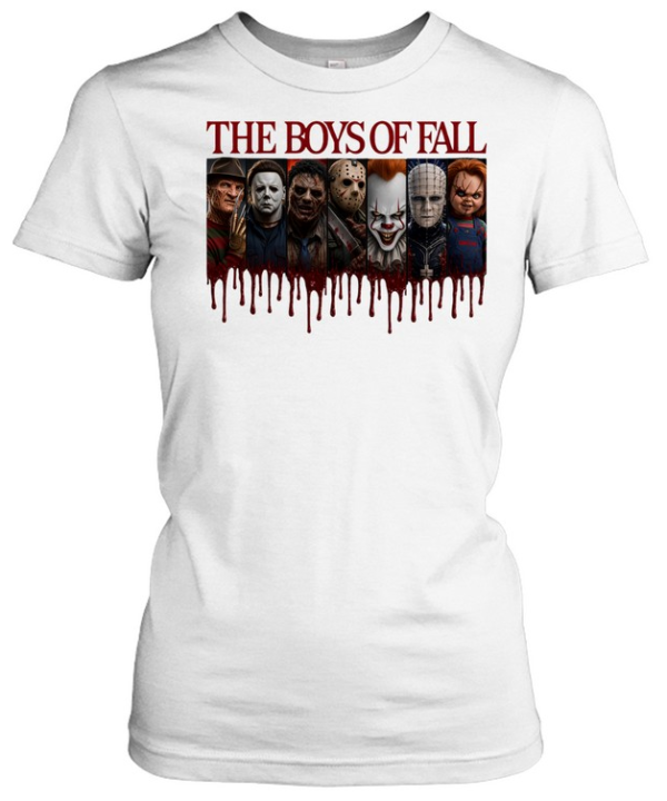 The Boys Of Fall Horror Slasher Squad Bleeding Film Strips Halloween  Classic Women's T-shirt