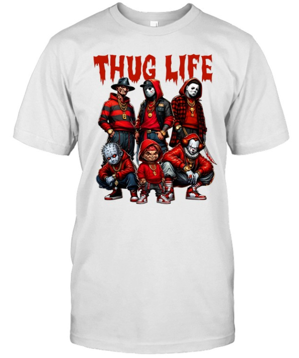 Thug Life Horror Slasher Squad Hip Hop Streetwear Halloween  Classic Men's T-shirt